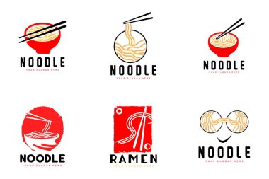 Erişte Logosu, Ramen Vektörü, Çin Yemeği, Fast Food Restoran Tasarımı, Ürün Markası, Cafe, Şirket Logosu