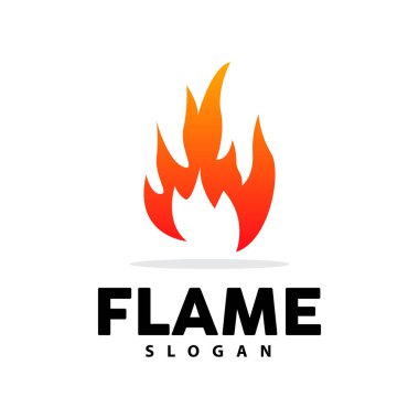 Kırmızı Alev Logosu, Yanan Isı Ateş Vektörü, Ateş Logosu Şablonu Simgesi Tasarımı