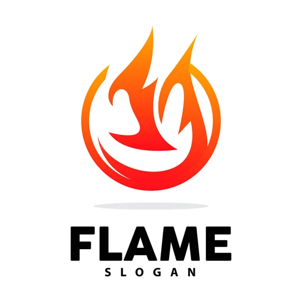 stock vector Red Flame Logo, Burning Heat Fire Vector, Fire Logo Template Icon Design