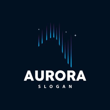 Aurora Logosu, Işık Dalgası Vektörü, Doğa Manzarası Tasarımı, Ürün Şablonu İllüstrasyon Simgesi