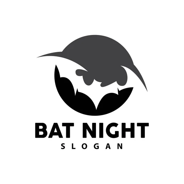 蝙蝠标志 挂着的蝙蝠动物病媒 冬眠之夜动物图标的设计 — 图库矢量图片