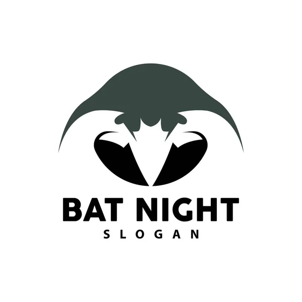 蝙蝠标志 挂着的蝙蝠动物病媒 冬眠之夜动物图标的设计 — 图库矢量图片