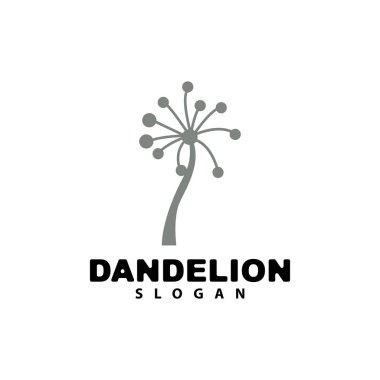 Karahindiba Çiçek Vektörü, Çiçek Bitkisi İllüstrasyon Simgesi, Dendelion Logosu Basit Tasarım