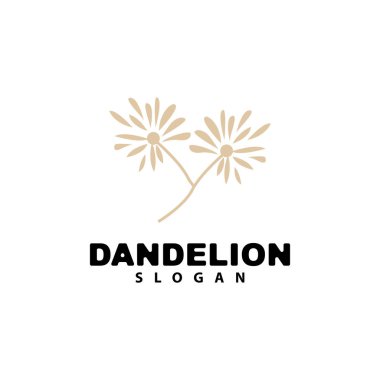 Karahindiba Çiçek Vektörü, Çiçek Bitkisi İllüstrasyon Simgesi, Dendelion Logosu Basit Tasarım