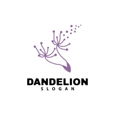 Karahindiba Çiçek Vektörü, Çiçek Bitkisi İllüstrasyon Simgesi, Dendelion Logosu Basit Tasarım