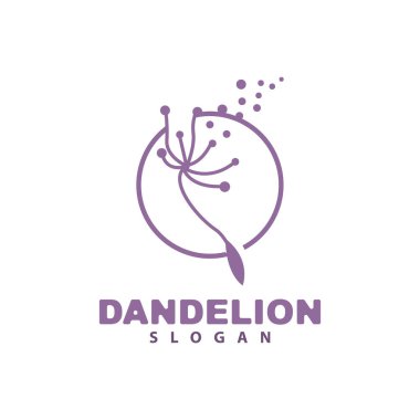 Karahindiba Çiçek Vektörü, Çiçek Bitkisi İllüstrasyon Simgesi, Dendelion Logosu Basit Tasarım