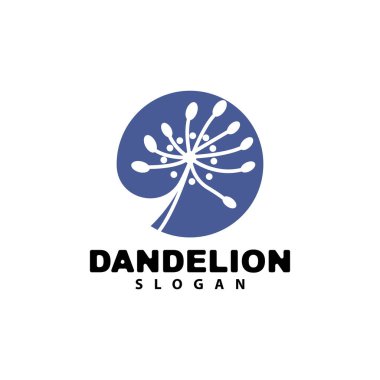 Karahindiba Çiçek Vektörü, Çiçek Bitkisi İllüstrasyon Simgesi, Dendelion Logosu Basit Tasarım