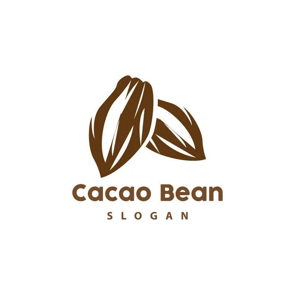 Klasik Kakao Logosu Kakao Meyve Bitkisi Logosu Fırın Için Çikolata — Stok Vektör