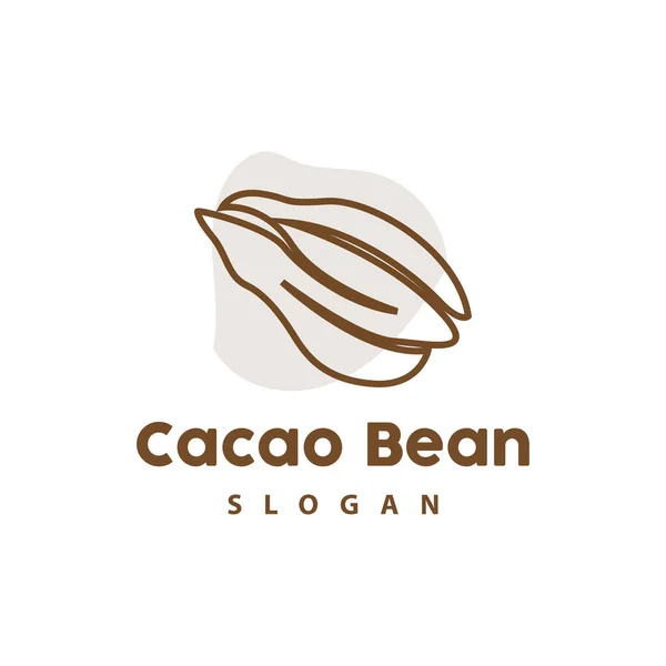 Klasik Kakao Logosu Kakao Meyve Bitkisi Logosu Fırın Için Çikolata — Stok Vektör