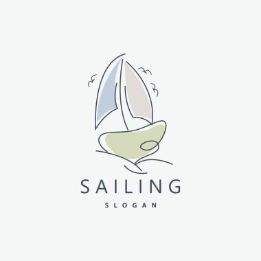 Yelkenli Logosu Tasarımı, Balıkçı Teknesi İllüstrasyonu, Balıkçı Teknesi Şirketi Brand Vector Simgesi, Tekne Dükkanı Tasarımı, Balık Dükkanı, Ulaşım