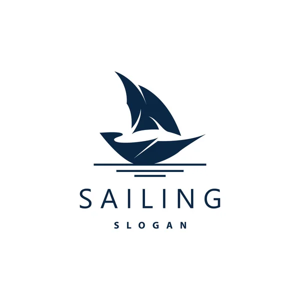Sailboat Logo Design Fishing Boat Illustration Fishing Boat Company Brand — 스톡 벡터