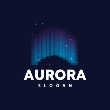 Aurora Logosu, Işık Dalgası Vektörü, Doğa Manzarası Tasarımı, Ürün Şablonu İllüstrasyon Simgesi