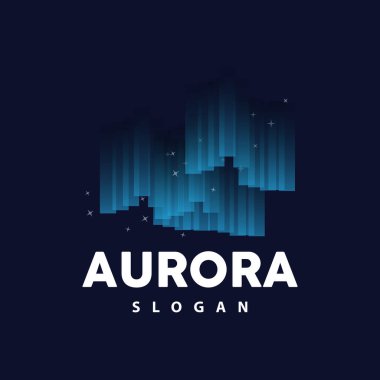 Aurora Logosu, Işık Dalgası Vektörü, Doğa Manzarası Tasarımı, Ürün Şablonu İllüstrasyon Simgesi