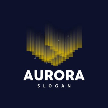 Aurora Logosu, Işık Dalgası Vektörü, Doğa Manzarası Tasarımı, Ürün Şablonu İllüstrasyon Simgesi