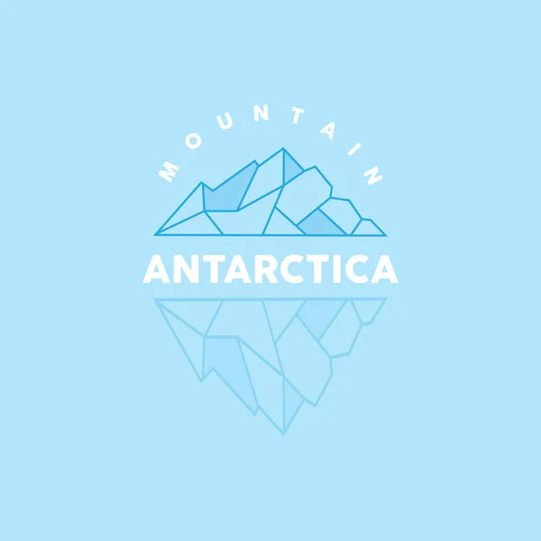 Iceberg Logo Antarctic Mountains Vector Ijsblauw Kleur Nature Design Product — Stockvector