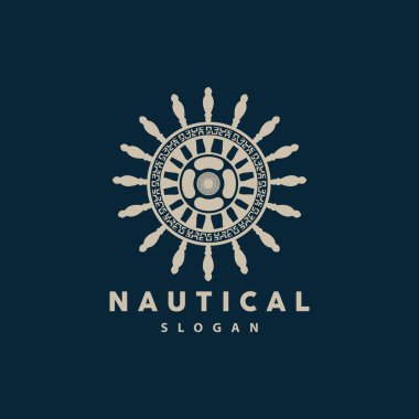 Gemi Direksiyon Logosu, Direksiyon Teknesi Yat Pusula Vektörü, Zarif Minimalist Tasarım Okyanusu