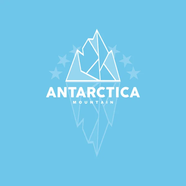 Iceberg Logo Antarctic Mountains Vector Ijsblauw Kleur Nature Design Product — Stockvector