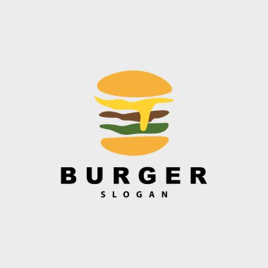 Burger Logo, Fast Food Design, Bread And Vegetables Vector, Fast Food Restaurant Brand Icon Illustration