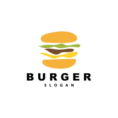 Burger Logo, Fast Food Design, Bread And Vegetables Vector, Fast Food Restaurant Brand Icon Illustration