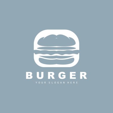 Burger Logo, Fast Food Design, Bread And Vegetables Vector, Fast Food Restaurant Brand Icon Illustration