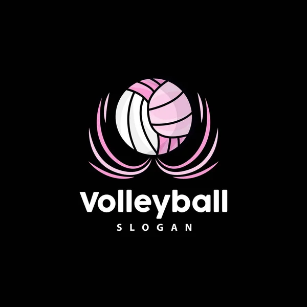 Logo Volley Ball Conception Simple Sport Vecteur Tournoi Sport Monde — Image vectorielle