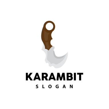 Kerambit Logosu, Endonezya Savaş Silahları Vektörü, Ninja Dövüş Aracı Basit Tasarım, Şablon Çizim Simgesi Simgesi Simgesi Simgesi Simgesi