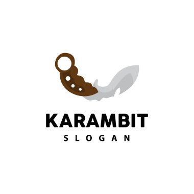 Kerambit Logosu, Endonezya Savaş Silahları Vektörü, Ninja Dövüş Aracı Basit Tasarım, Şablon Çizim Simgesi Simgesi Simgesi Simgesi Simgesi