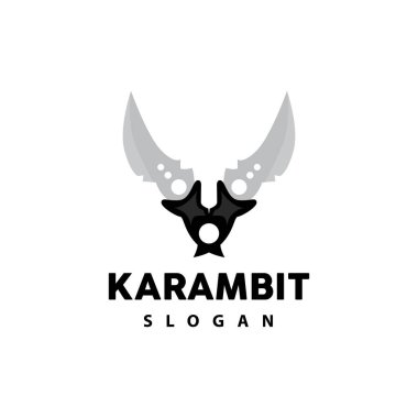 Kerambit Logosu, Endonezya Savaş Silahları Vektörü, Ninja Dövüş Aracı Basit Tasarım, Şablon Çizim Simgesi Simgesi Simgesi Simgesi Simgesi