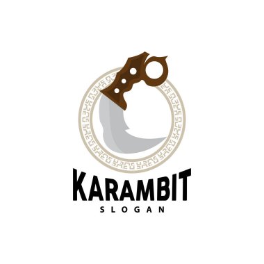 Kerambit Logosu, Endonezya Savaş Silahları Vektörü, Ninja Dövüş Aracı Basit Tasarım, Şablon Çizim Simgesi Simgesi Simgesi Simgesi Simgesi