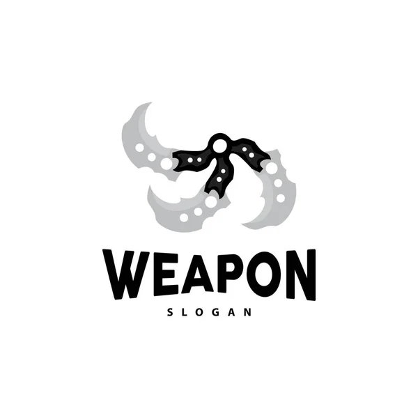 Kerambit Logo Indonesia Fighting Weapon Vector Ninja Fighting Tool Simple — Stock Vector