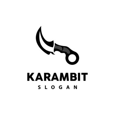 Kerambit Logosu, Endonezya Savaş Silahları Vektörü, Ninja Dövüş Aracı Basit Tasarım, Şablon Çizim Simgesi Simgesi Simgesi Simgesi Simgesi