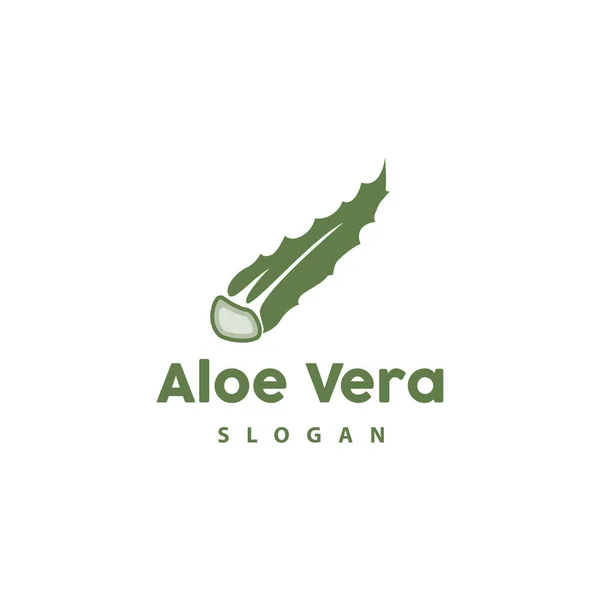 Aloe Vera Logo Bitki Bitkisi Vektörü Llüstrasyon Sembol Simgesi Simgesi — Stok Vektör