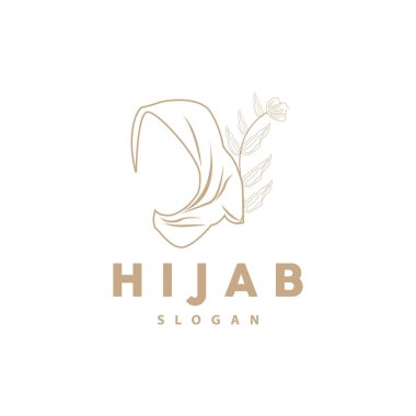 HIjab Logosu, Moda Ürün Vektörü Markası, Müslüman Kadın Başörtüsü Butik Tasarımı