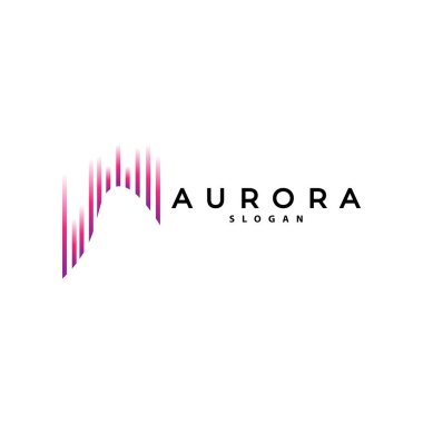 Aurora Logosu, Işık Dalgası Vektörü, Doğa Manzarası Tasarımı, Ürün Şablonu İllüstrasyon Simgesi