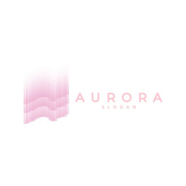 Aurora Logosu, Işık Dalgası Vektörü, Doğa Manzarası Tasarımı, Ürün Şablonu İllüstrasyon Simgesi
