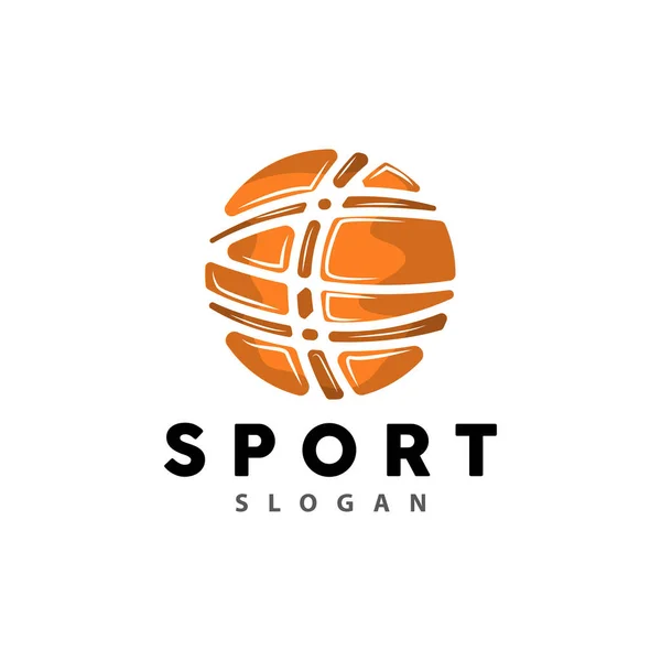 スポーツロゴ バスケットボールロゴベクトル シンプルなミニマリストデザイン アイコン シンボル イラスト — ストックベクタ