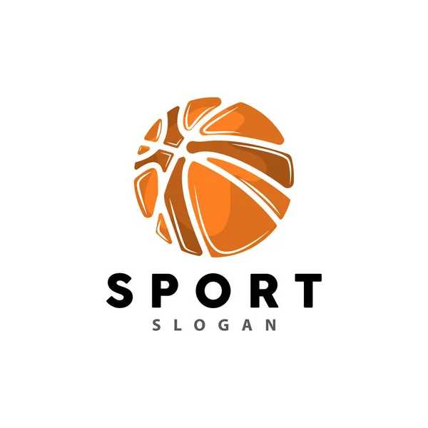Sport Logo Basket Logo Vector Enkel Minimalistisk Design Ikon Symbol — Stock vektor
