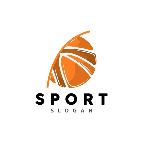 Спортивный Логотип Вектор Баскетбольного Логотипа Простой Минималистский Дизайн Икона Символ — стоковый вектор