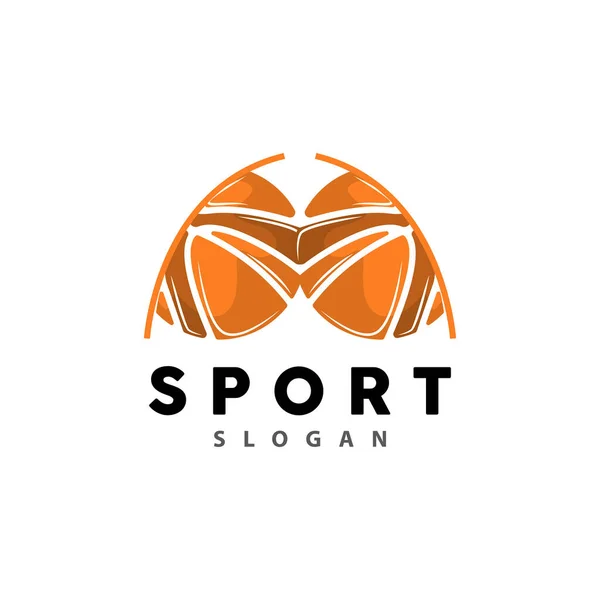 Sport Logo Basket Logo Vector Enkel Minimalistisk Design Ikon Symbol — Stock vektor