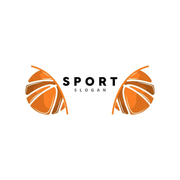 Logo Sportivo Pallacanestro Logo Vector Design Minimalista Semplice Icona Simbolo — Vettoriale Stock
