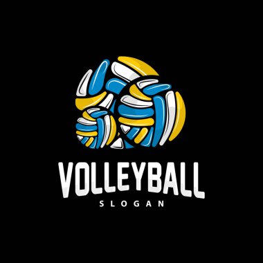 Voleybol Logosu, Spor Basit Tasarımı, Dünya Spor Turnuvası Vektörü, İllüstrasyon Sembol Simgesi Simgesi Simgesi Simgesi