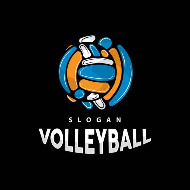 Voleybol Logosu, Spor Basit Tasarımı, Dünya Spor Turnuvası Vektörü, İllüstrasyon Sembol Simgesi Simgesi Simgesi Simgesi
