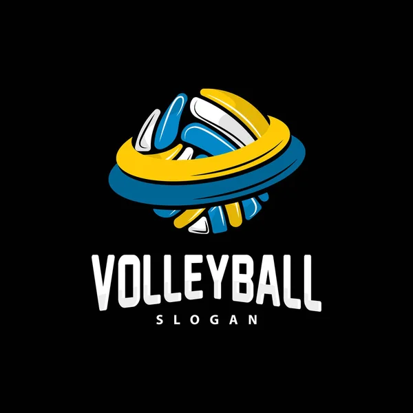 Volleyboll Logotyp Sport Enkel Design World Sports Tournament Vector Illustration — Stock vektor