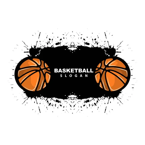 Logo Sport Vecteur Logo Basket Ball Conception Minimaliste Simple Icône — Image vectorielle