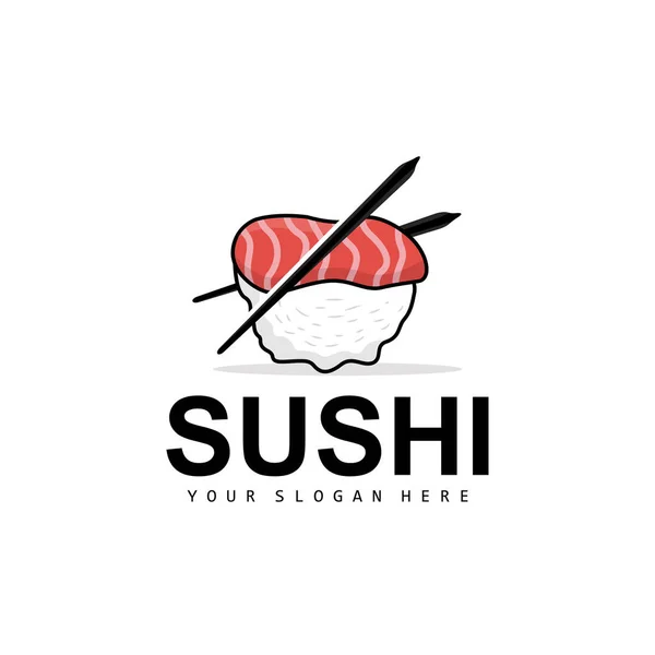 stock vector Sushi Logo, Japanese Food Sushi Seafood Vector, Japanese Cuisine Product Brand Design, Template Icon