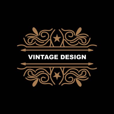 Retro Vintage Tasarım, Minimalist Minimalist Vektör Süsleme Logosu, Mandala ve Batik Tarzı, Ürün İllüstrasyonu, Davetiye, Banner, Moda