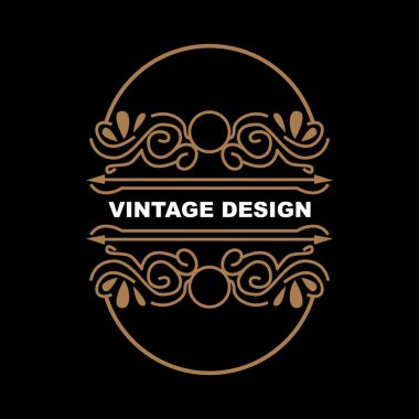 Retro Vintage Tasarım, Minimalist Minimalist Vektör Süsleme Logosu, Mandala ve Batik Tarzı, Ürün İllüstrasyonu, Davetiye, Banner, Moda