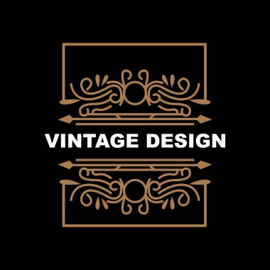 Retro Vintage Tasarım, Minimalist Minimalist Vektör Süsleme Logosu, Mandala ve Batik Tarzı, Ürün İllüstrasyonu, Davetiye, Banner, Moda