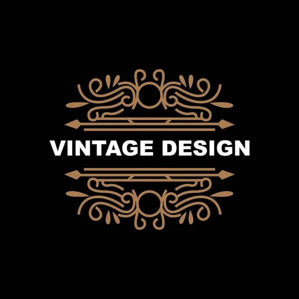 Retro Vintage Design Luxe Minimalistisch Vector Ornament Logo Met Mandala — Stockvector