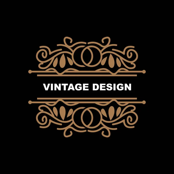 Design Vintage Retrô Logotipo Ornamento Vetor Minimalista Luxuoso Com Mandala — Vetor de Stock